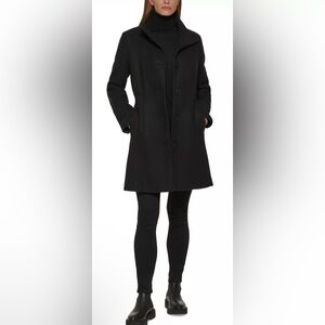Calvin Klein Black Walker Coat - Plus Size 2X